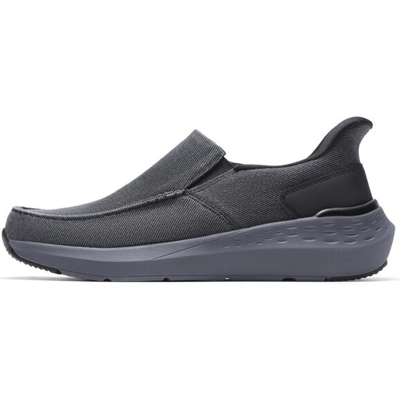 〽️Men\'s Closed Toe Pull-On Loafers Black Sneakers Canvas Walking Comfort Shoes